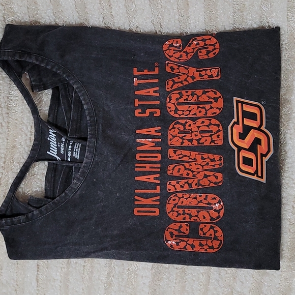 NEW Oklahoma State Cowboy Open Back Tank Top Muscle Tee T-shirt Cotton Junior XL - Picture 2 of 5